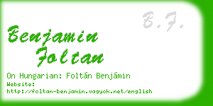 benjamin foltan business card